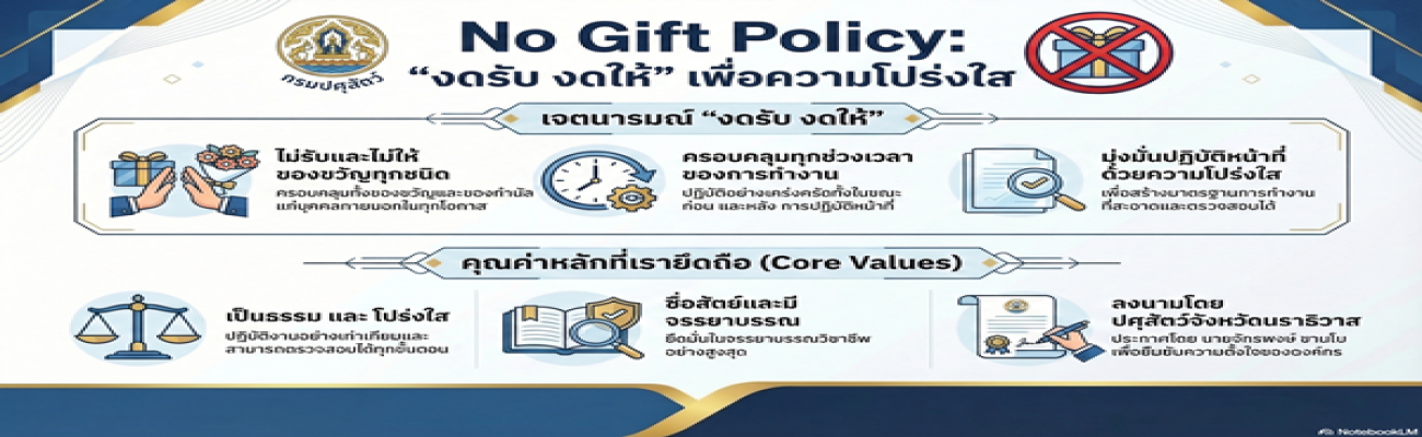 สำนักงานปศุสัตว์จังหวัดนราธิวาส ประกาศเจตนารมณ์ งดรับ งดให้