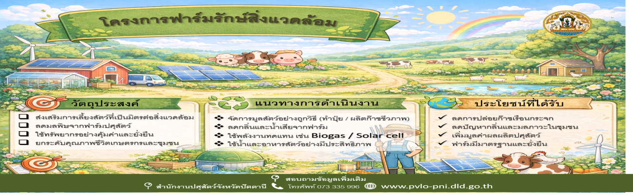 ประชาสัมพันธ์ โครงการฟาร์มรักษ์สิ่งแวดล้อม