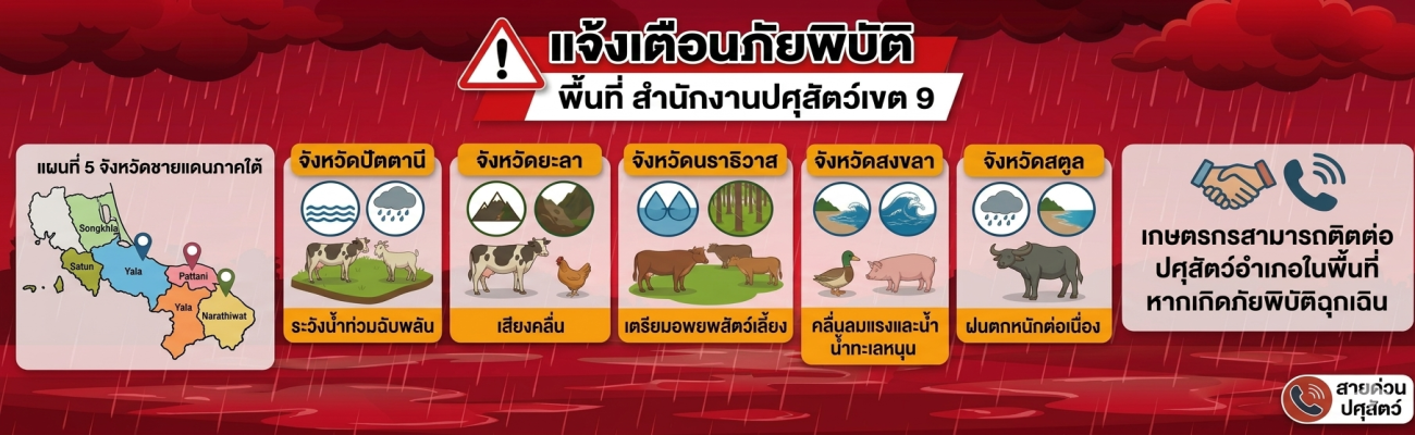 ⚠️ เตือนภัยในห้วงสภาพอากาศแปรปรวนในพื้นที่ภาคใต้