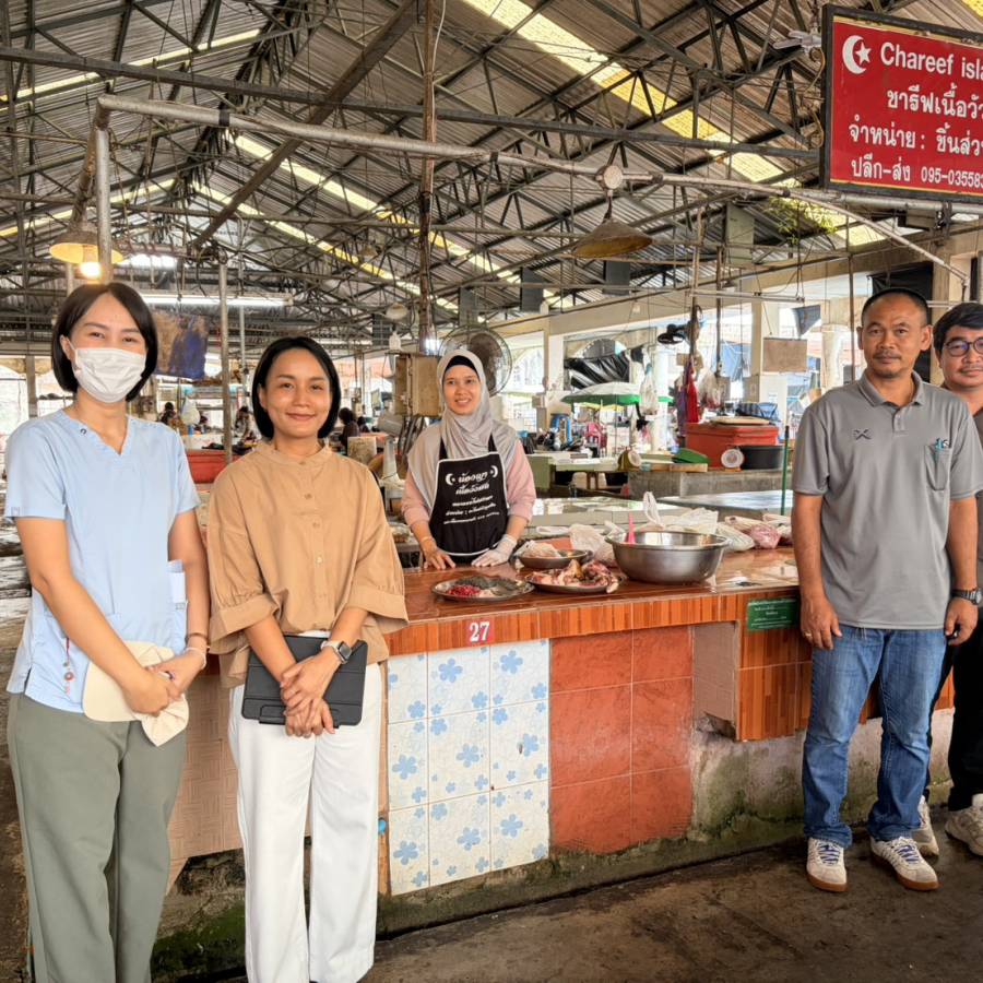 สนง.ปศข.9 ตรวจติดตามการตรวจเฝ้าระวังการจำหน่ายเนื้อโคปลอมปนเนื้อสุกร จังหวัดสงขลา
