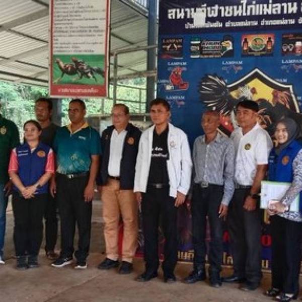 ปศุสัตว์อำเภอแม่ลานร่วมตรวจสอบสถานที่ สนามกีฬาชนไก่ ในพื้นที่